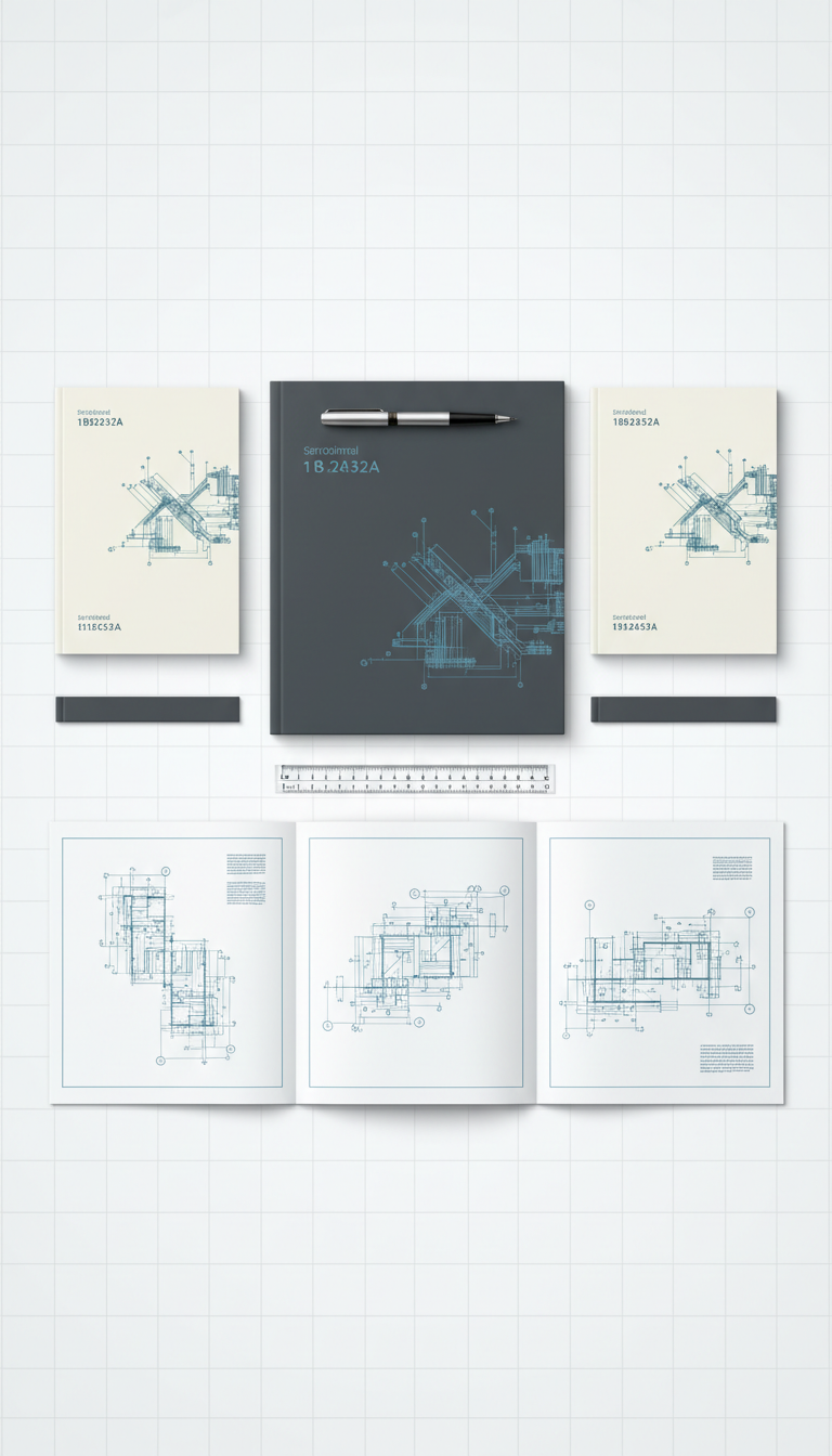Technical Diagram Set with Measuring Tool